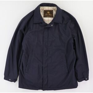 Loro Piana Twenty K Storm System Fabric Car Coat Jacket Mens Large Blue Italy